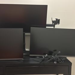 3 Samsung Monitors With holding base