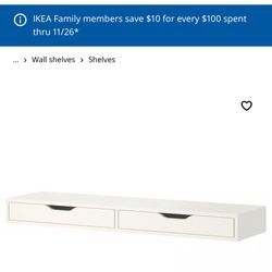 IKEA Shelf With Drawers White 