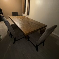 Dinning Table With Bench And 4 Chairs
