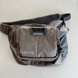 Orvis Fly Fishing Sling Pack Camouflage Lanyard Nylon Plastic Gear Organizer