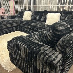 Brand New Super Comfy Plush Corduroy Sectional