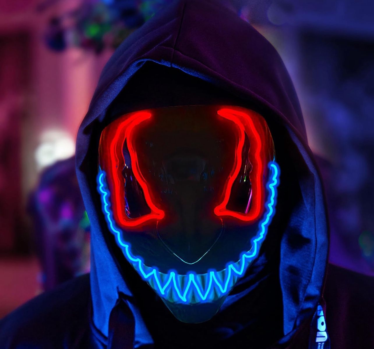 4 pack Halloween Light up Masks with 3 Lighting Modes Halloween LED Mask for Men Women Adult, Cosplay Costume Halloween Masquerade