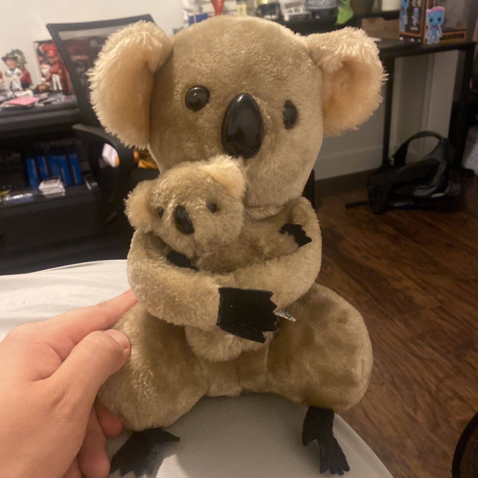 Vintage R. Dakin Koala Bear Plush Mom & Baby Stuffed Animal 1978 Brown