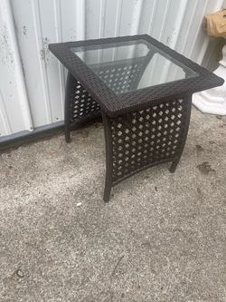 Patio table with plant