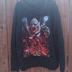 Xl Black Hoodie With Horror Back Patch 