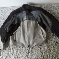 Alpinestars Black grey White motorcycle jacket Mens size XL Stunt