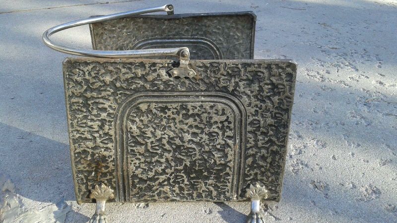 Antique Hand Made Metal Wood Carrier