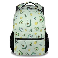 PoshWrap Avocado School Backpack For Girls, Women- 16 Inches Green Bag For Teens - Lightweight