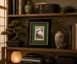 Framed Art Asian Print, Vintage Sybil Studio Signed Shane Sullivan