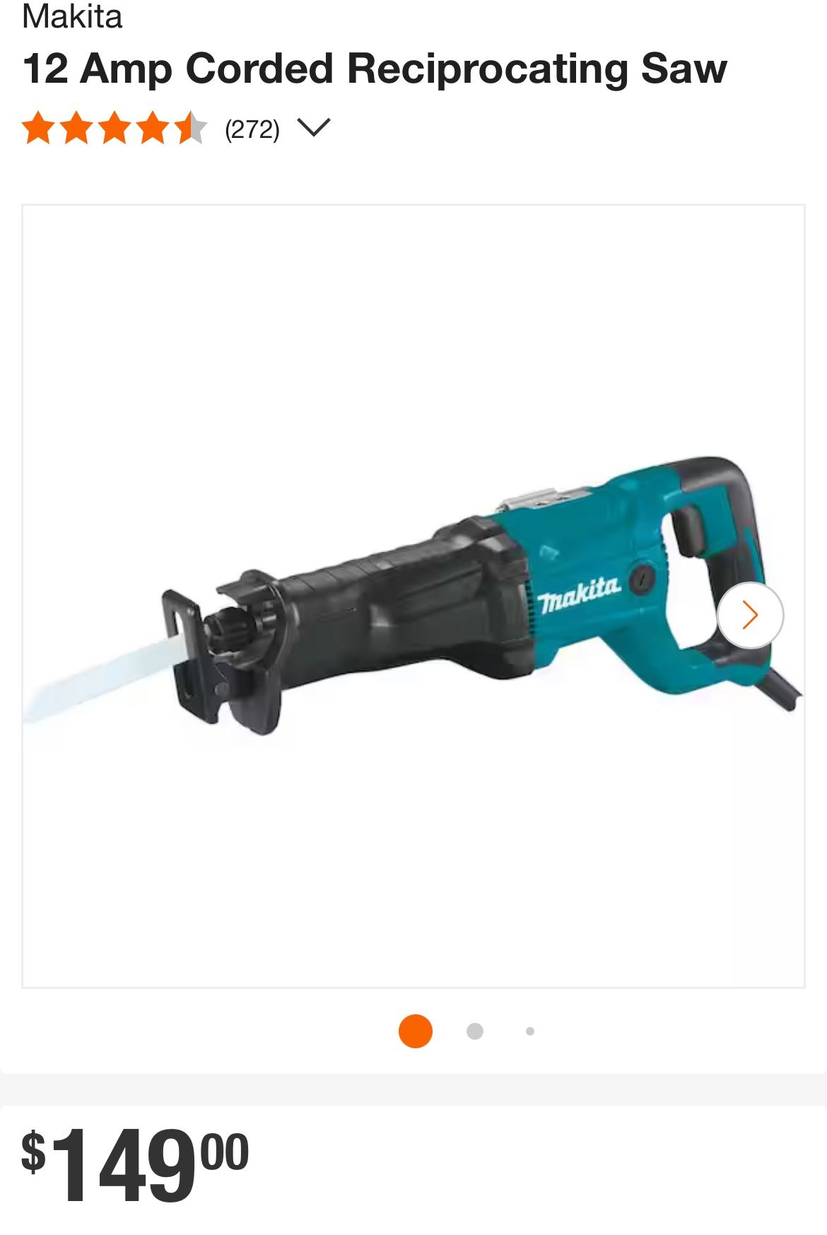 12 Amp Corded Reciprocating Saw