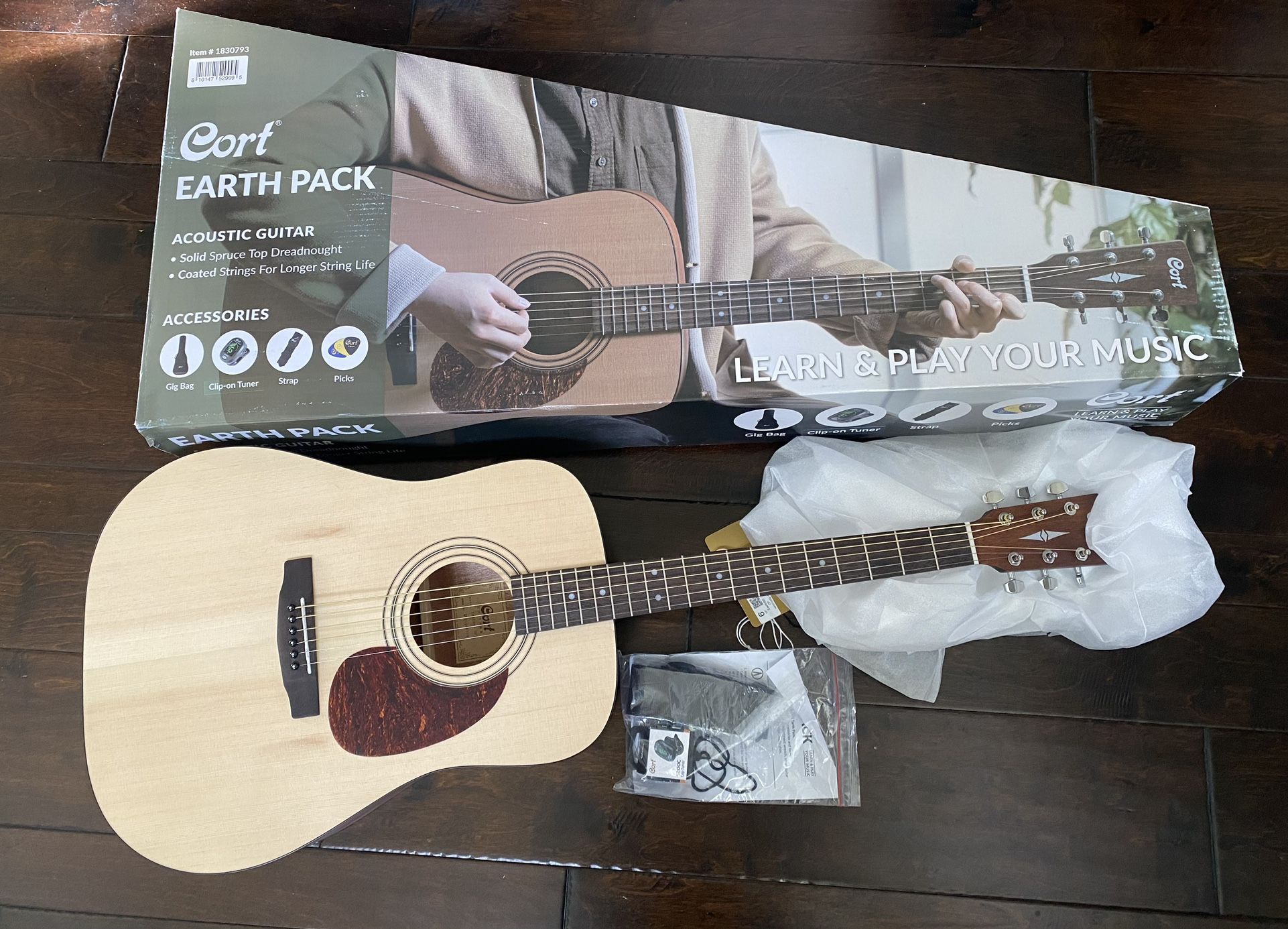 Cort Acoustic Guitar Earth Pack Bundle.