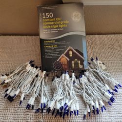 New Blue Commercial Grade Icicle Style Christmas Lights. Indoor Or Outdoor.  57.6 Ft.