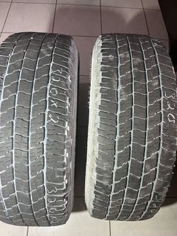 LT 265/70/17. Two used  Goodyear wrangler 10 ply tires great tread.