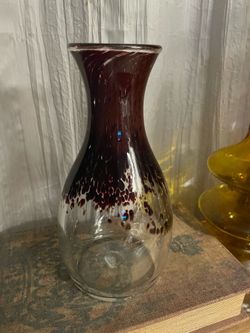eautiful hand blown/hand made clear and maroon