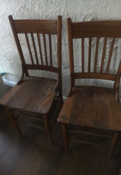 Set of wooden antique chairs