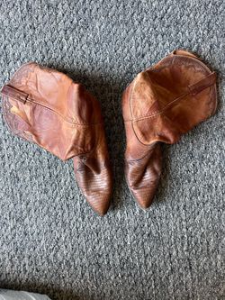 Ostrich skin cowboy boots women size 8.5