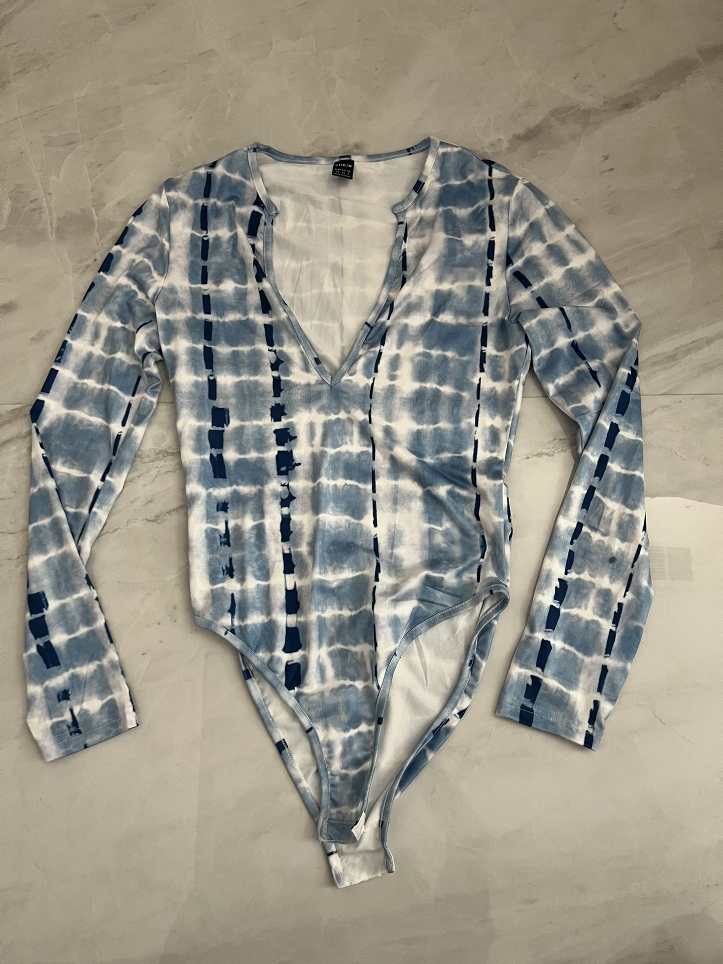 Shein Blue and white bodysuit