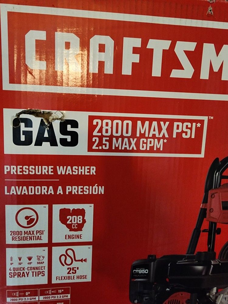 Brand New Craftsman Gas Pressure Washer 2800 PSI