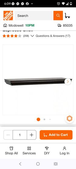 42 in. L x 8 in. W Profile Espresso Shelf