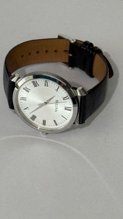 Bulova Clásico de Pulsera – Romanos, Acero y Correa de Cuero