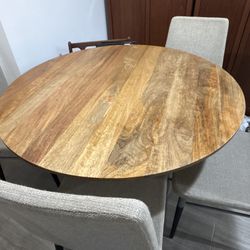 West Elm Tulip table with 4 Ikea dining chairs