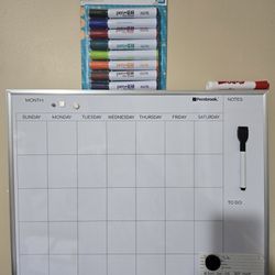 Magnetic Dry Erase Board WITH COLOR  MARKERS 
