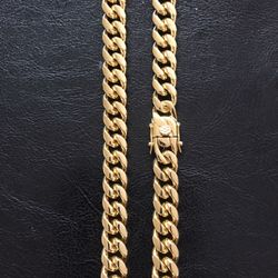 stainless steel Cuban link chain (gold Plated)