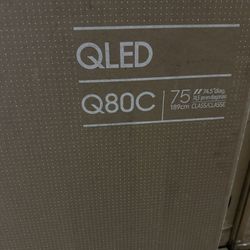 SAMSUNG 75-Inch QLED 4K Q80C Series Direct Full Array Smart TV QN75Q80C, Gaming Hub, Alexa Built-in, 2023 Model, Quantum HDR+, Dolby Atmos Object Trac