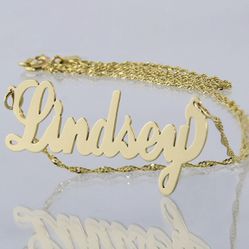 10k Or 14kt Gold Personalized Custom Name Necklace 