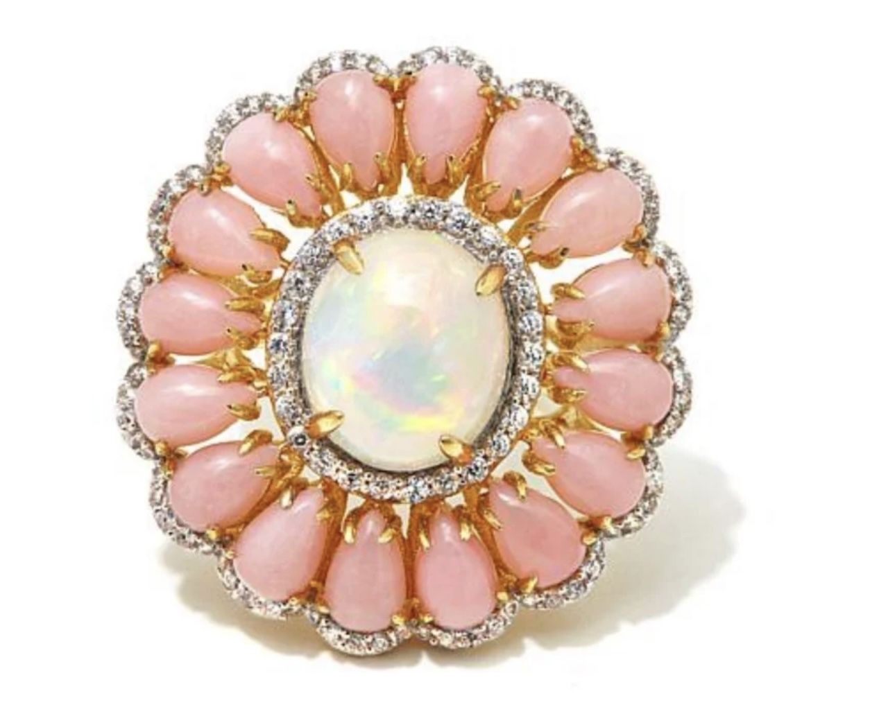 Rarities by Carol Brodie Ethiopian & Pink Opal Ring