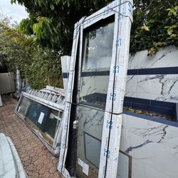 ESW 35.5 x 96” BLACK FRAME CLEAR GLASS