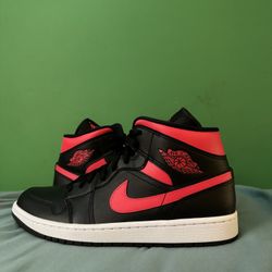 Nike Air Jordan 1 Mid Black Siren Red Size 12