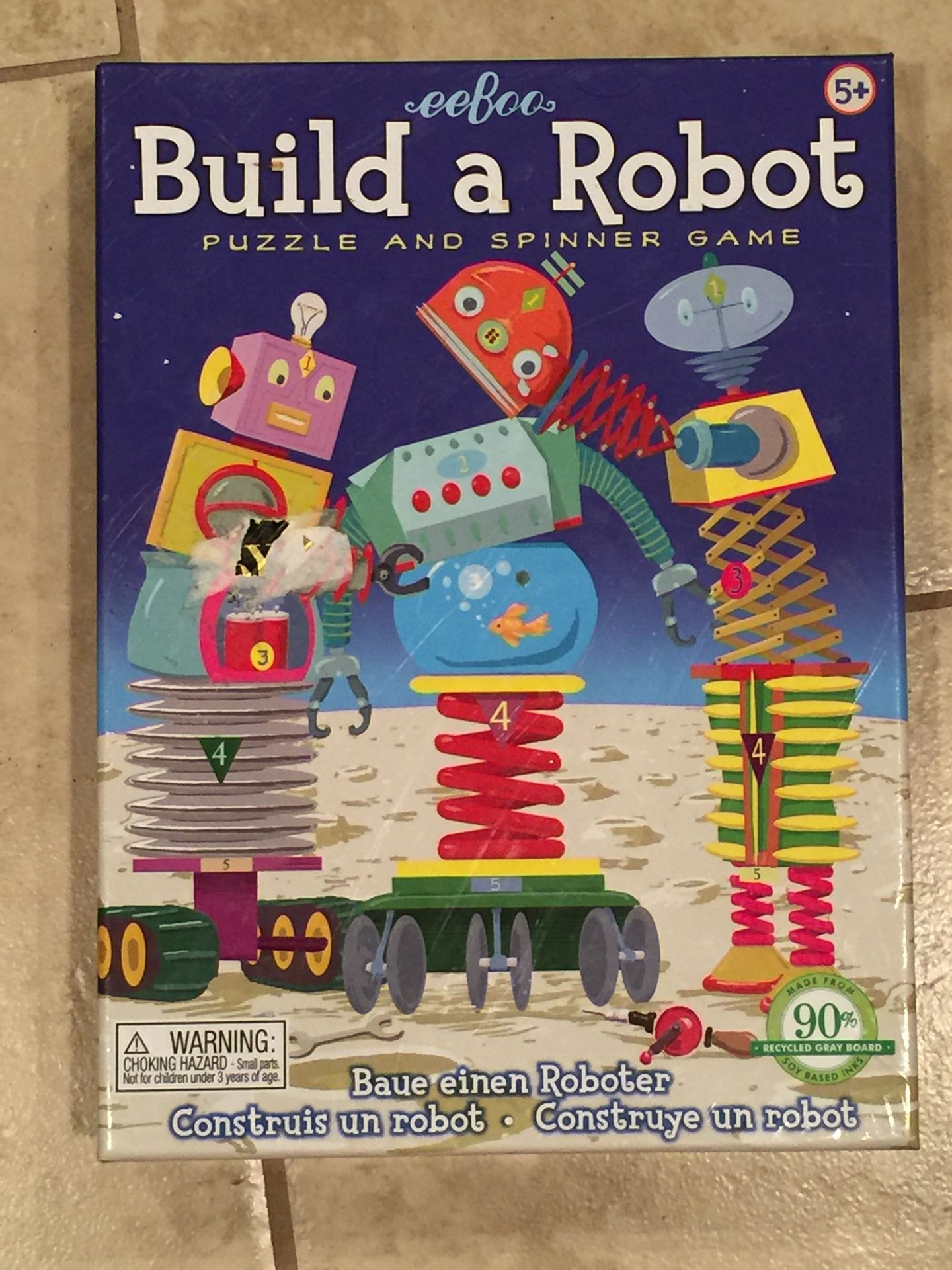 Eeboo build a robot puzzle & spinner game.