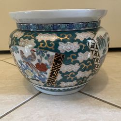 Japanese Imari Style Vintage/Antique porcelain bowl (fishbowl or planter)