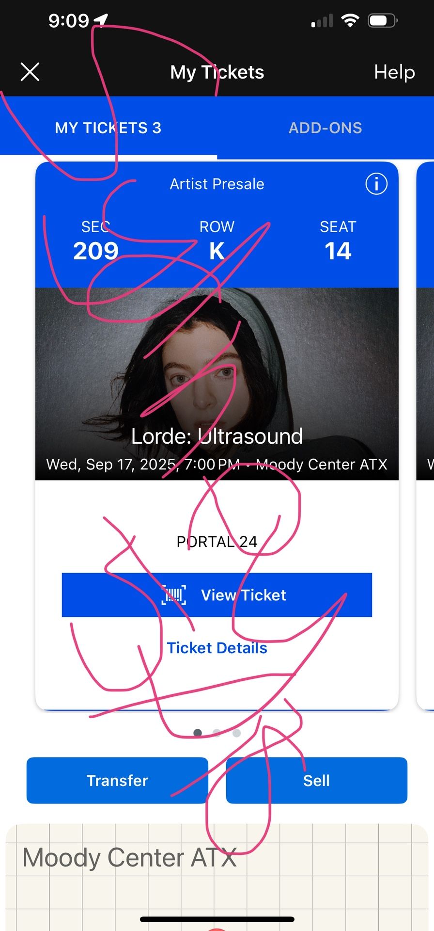 3 Tickets Lorde Ultrasound, Moody Center 9/17
