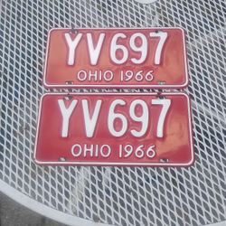 Original Set Of 1966 Ohio Plates 