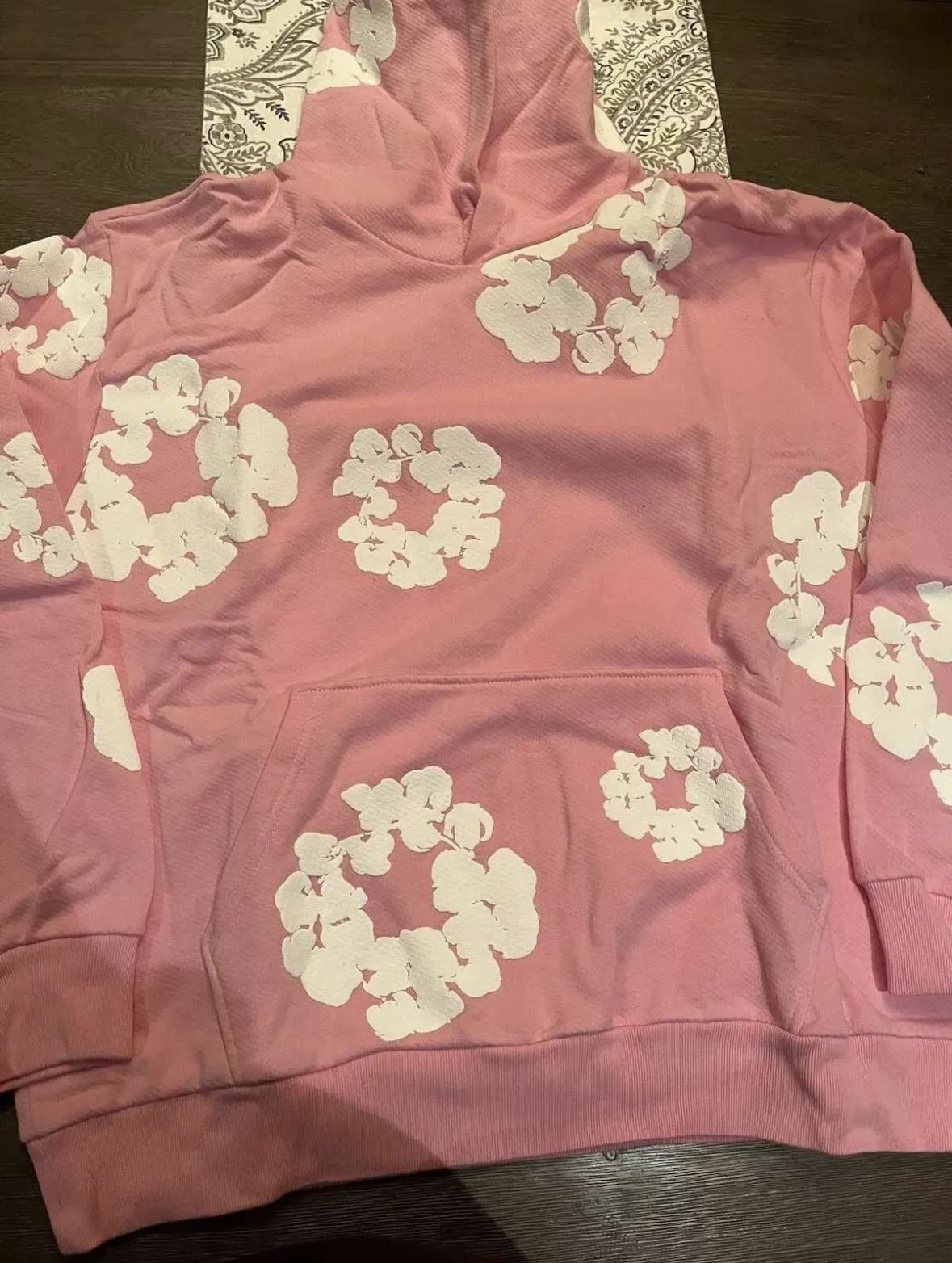 Pink Denim Tear Hoodie