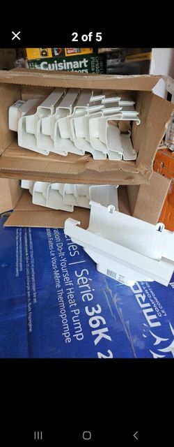 (12) Amerimax white vinyl 5"x9" 'K' style gutter end with drop