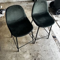 Bar Stools - Green Felt