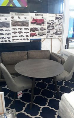 Grey Upholstered Solid Seat Modern Dining Chair