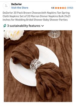 Cheese cloth napkins in the color chocolate