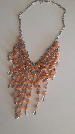 Peach Stone Choker Chain