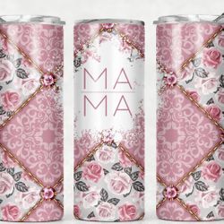 Pink Floral Mama Tumbler