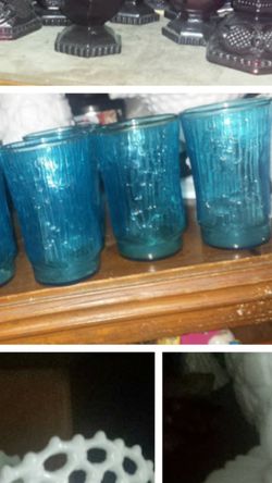 6 small vintage glasses no cracks or chips