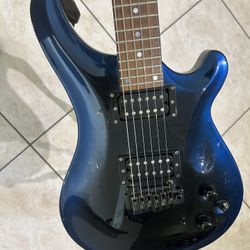 Tune T-101 Used Maple+Mahogany body Blue signed by Dimebag Darrell “Pantera” 