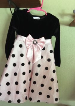 Pink and black girls dress