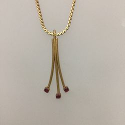 Gold Filled Garnet Necklace (16”)