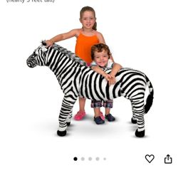 Giant Zebra Stuffed Animal Like New