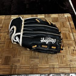 Rawlings HFP105BW 10.5” All Leather Shell Baseball Glove Black White