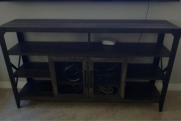 Industrial Rustic TV Stand with Cabinet